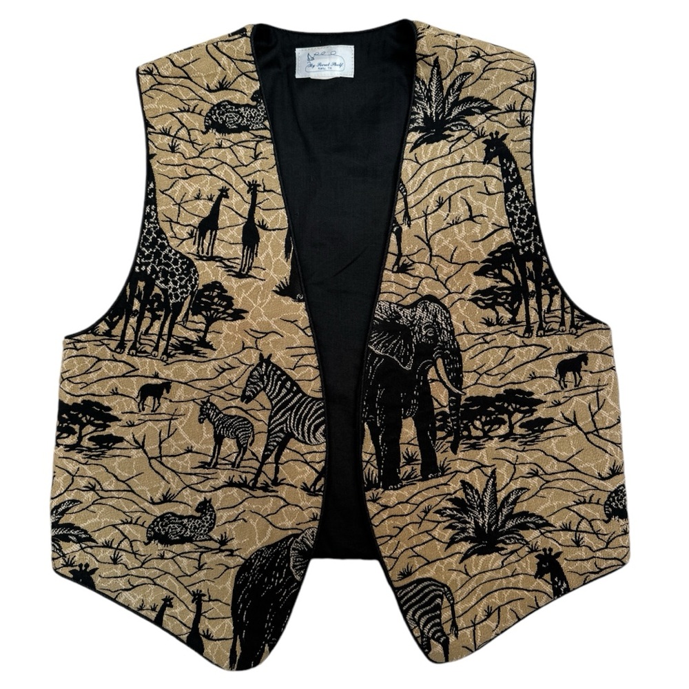 Vintage Tapestry Safari Open Vest